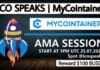 Ask Me Anything with MyCointainer at ICOSpeaks: AMA Summary MyCointainer AMA at ICOSpeaks