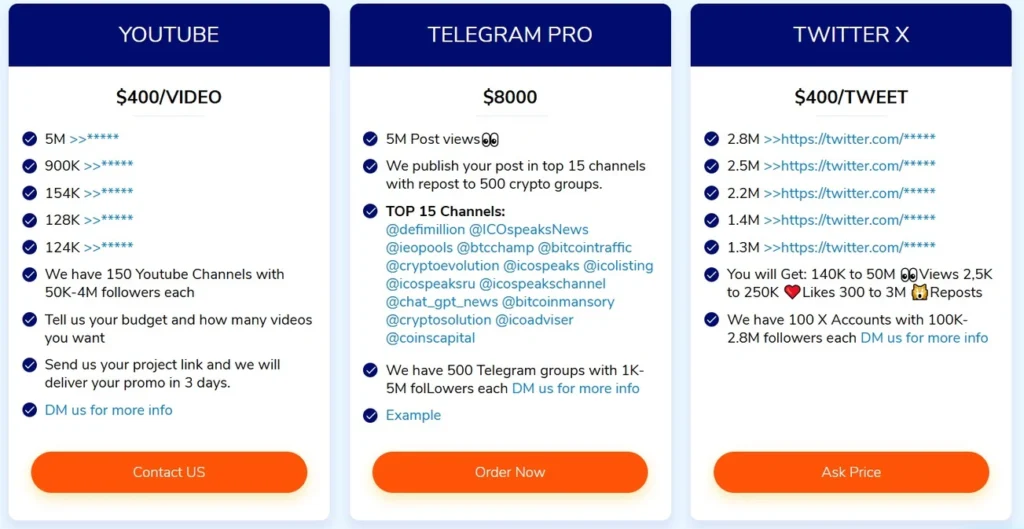 crypto influencer marketinf services