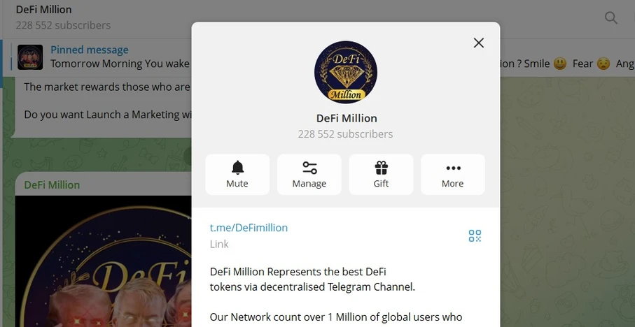 crypto signals telegram group defi million