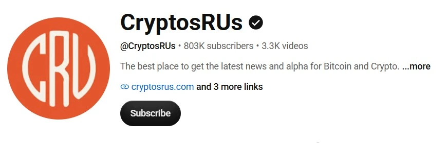 CryptoRUs Youtube influencer channel